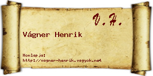 Vágner Henrik névjegykártya